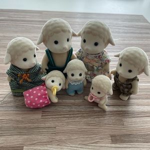 Vintage Calico Critters Dale sheep family of 7